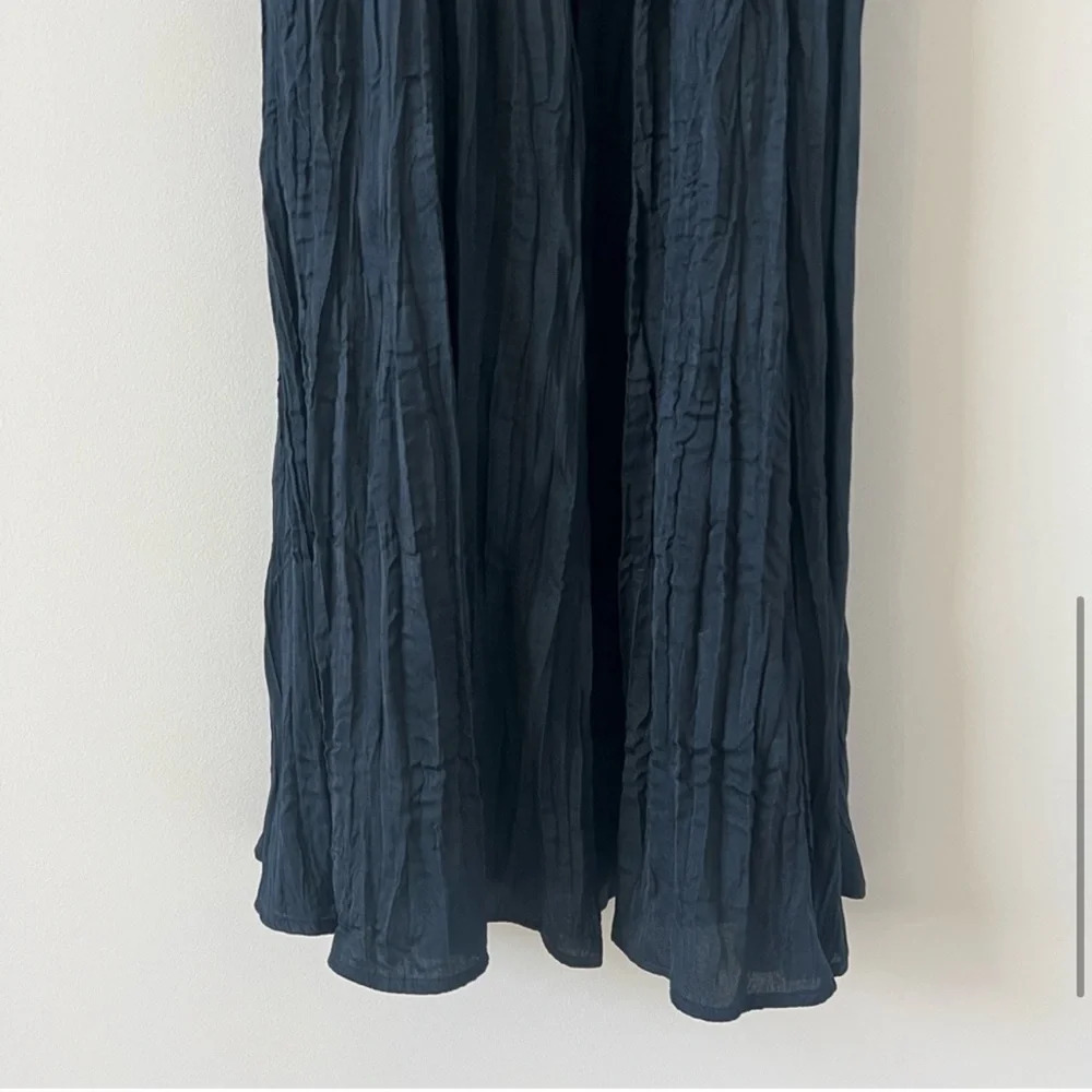 Current Air Midi Dress Halter Black Pleated Ruffle Anthropologie Wedding Guest - Picture 6 of 11